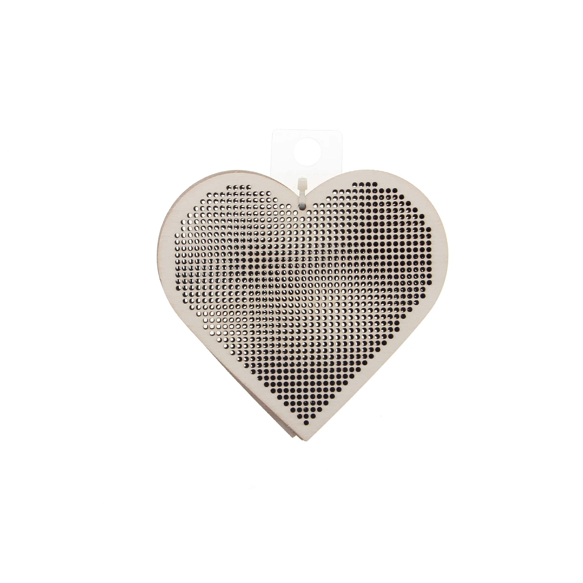 4" Heart Cross Stitch Wood Canvas, 4ct. by Loops & Threads®